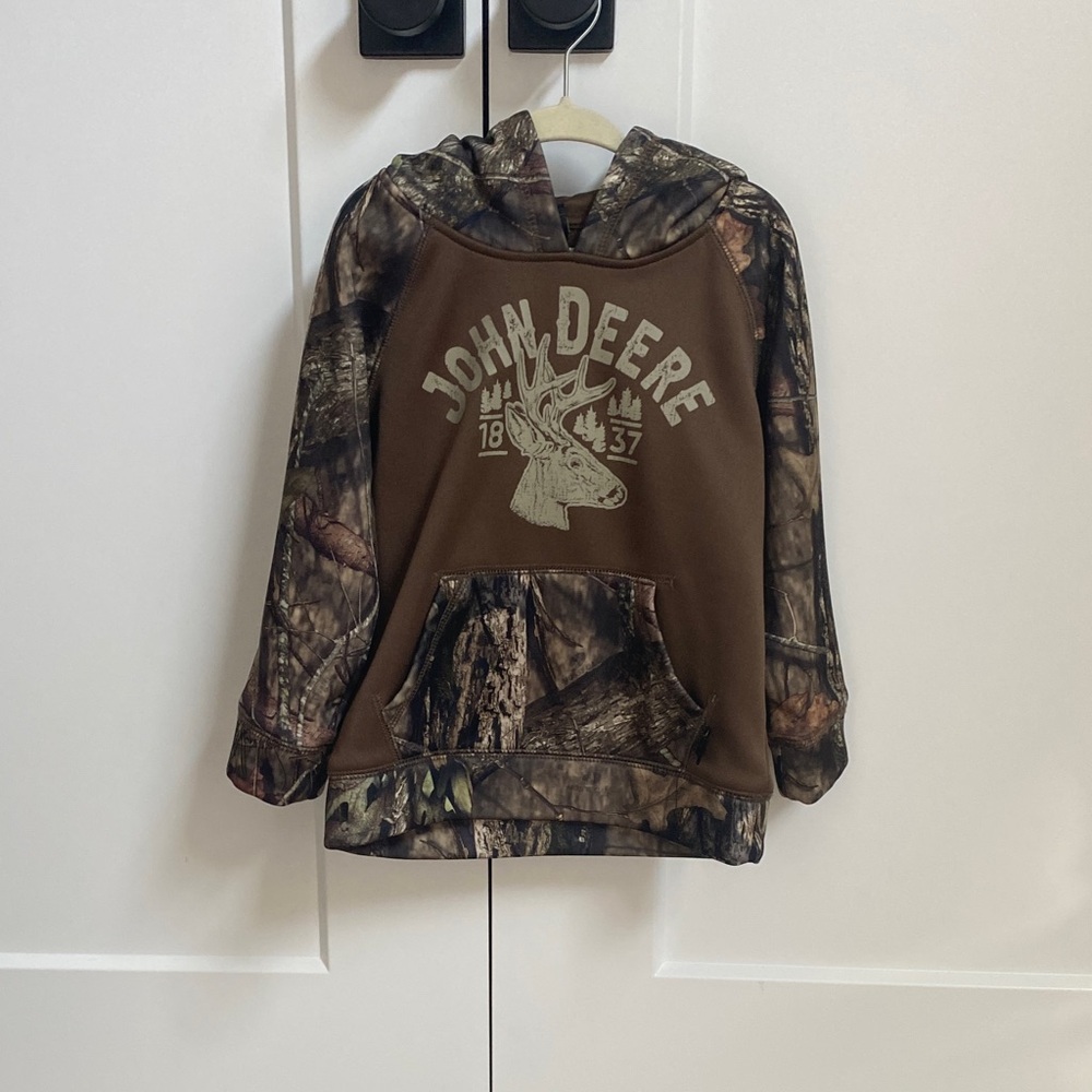 John Deere Kids Brown and Green Camo Hoodie